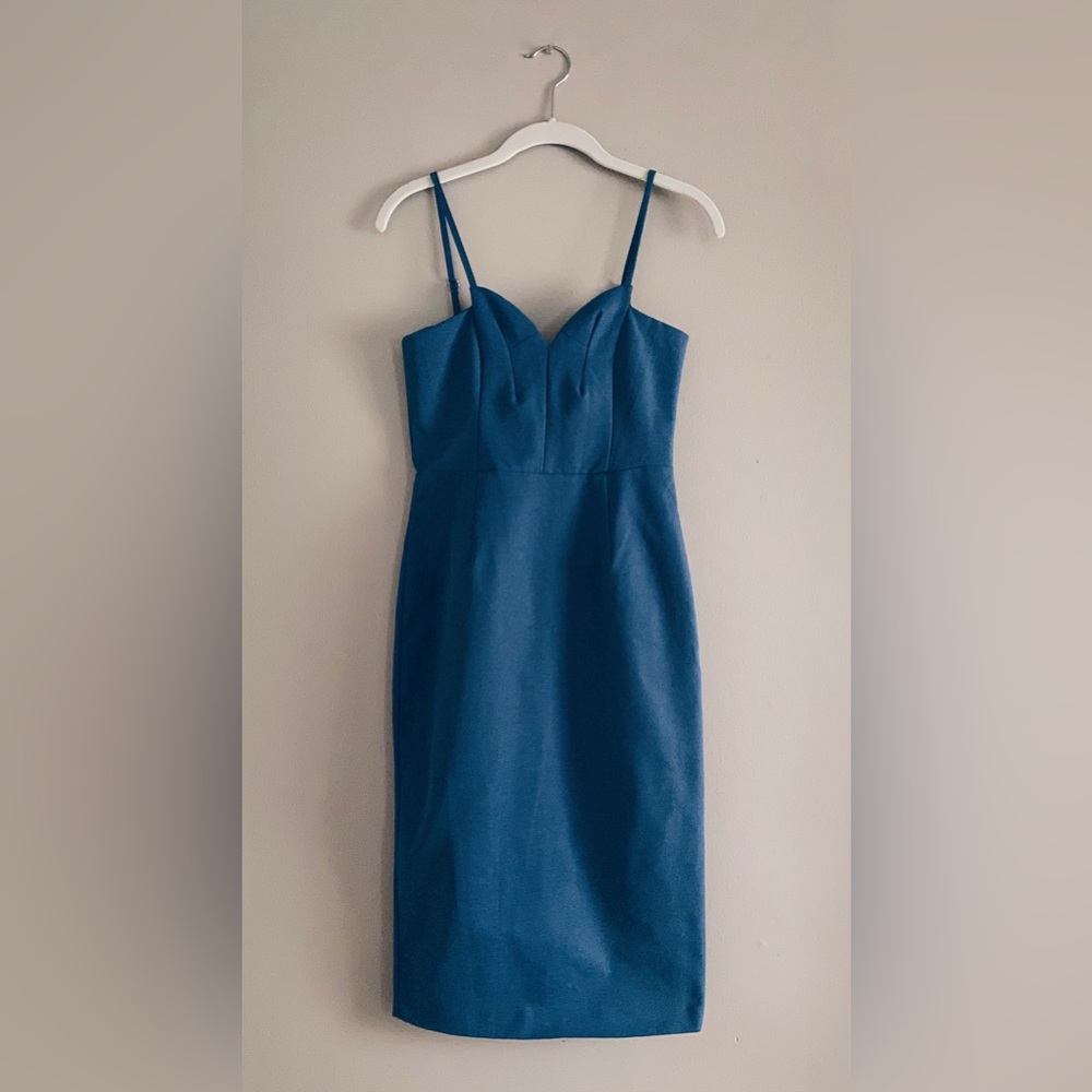 blue fitted / bodycon cami cocktail mini dress